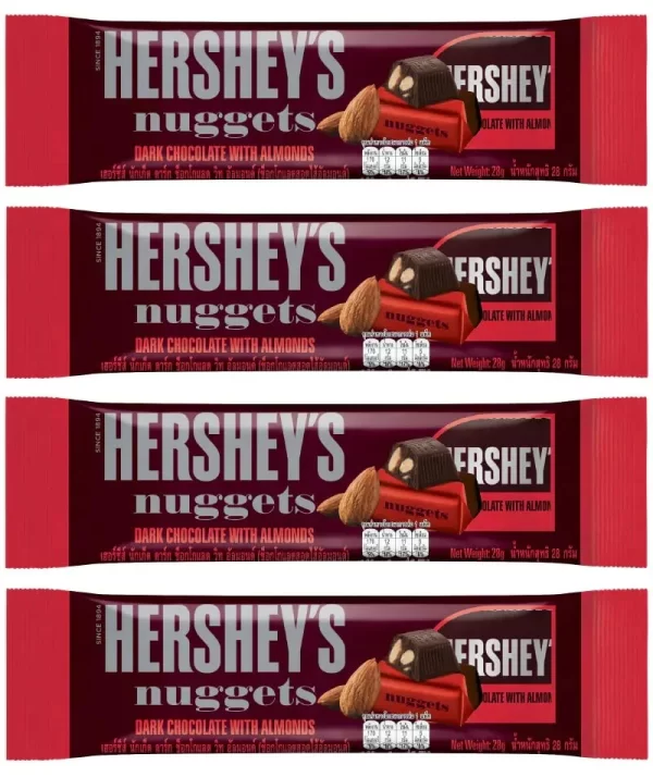 Hershey's Nuggets - Dark Chocolate With Almond Bites - 24x 28 gram - Image 3