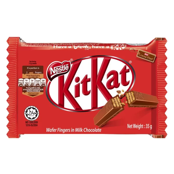 KIT KAT Milk Chocolate Wafer Bars - 4 Fingers - Malaysia - 35 gm