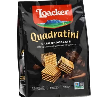 Loacker – Quadratini – Dark Chocolate – Bite Size Wafer Cookies – 125 gm