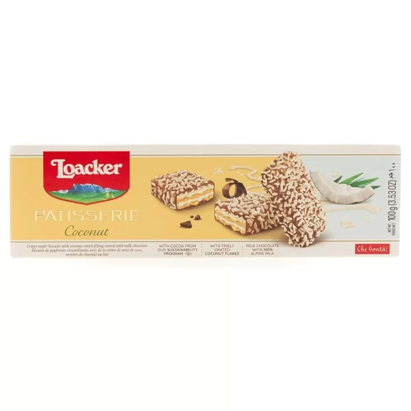Loacker - Quadratini Patisserie - Coconut - 100gm - 12 CT