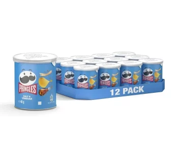 Pringles – Potato Crisps – Salt & Vinegar – Pop & Go Stack – 40gm (x12)