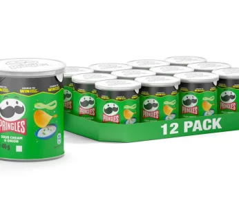 Pringles – Potato Crisps – Sour Cream & Onion – Pop & Go Stack – 40gm (x12)