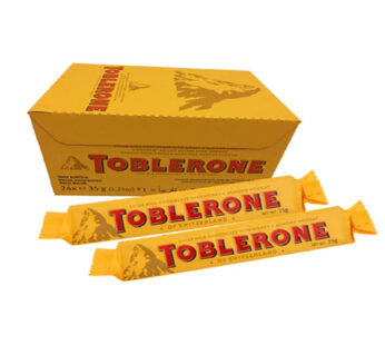 Toblerone – Swiss Milk Chocolate With Honey & Almond Nougat- Box of 24x35G