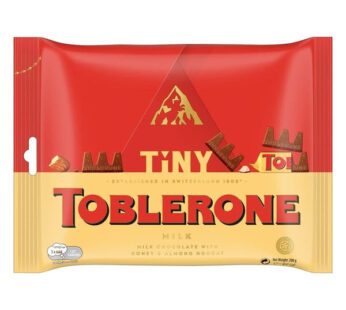 Toblerone Tiny – Milk Chocolate With Honey & Almond Nougat Bar – New Edition Packet – 200Gram